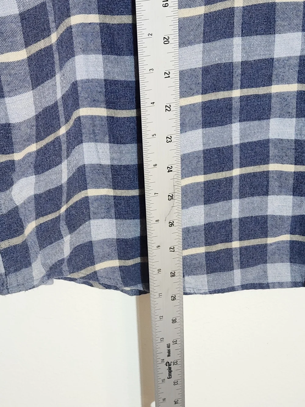 Banana Republic Blue Plaid Flannel Button Down Shirt Size Large